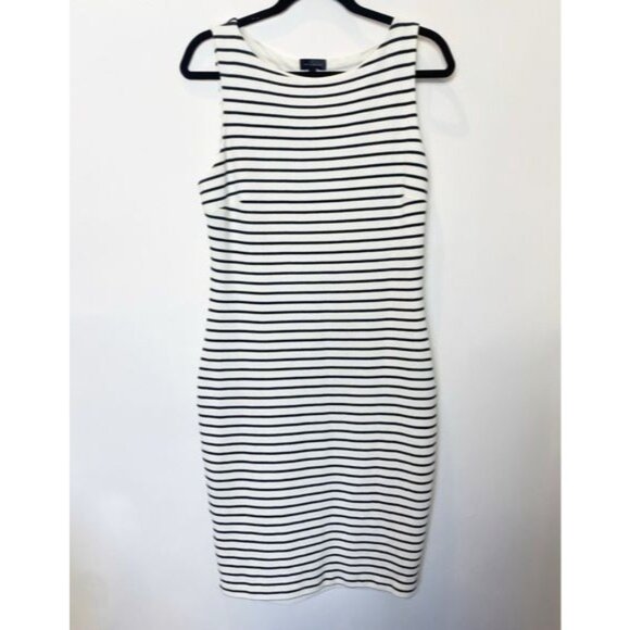 The Limited Black & White Striped Knit Dress Medium Sleeveless Vintage Y2K Style - Picture 4 of 11